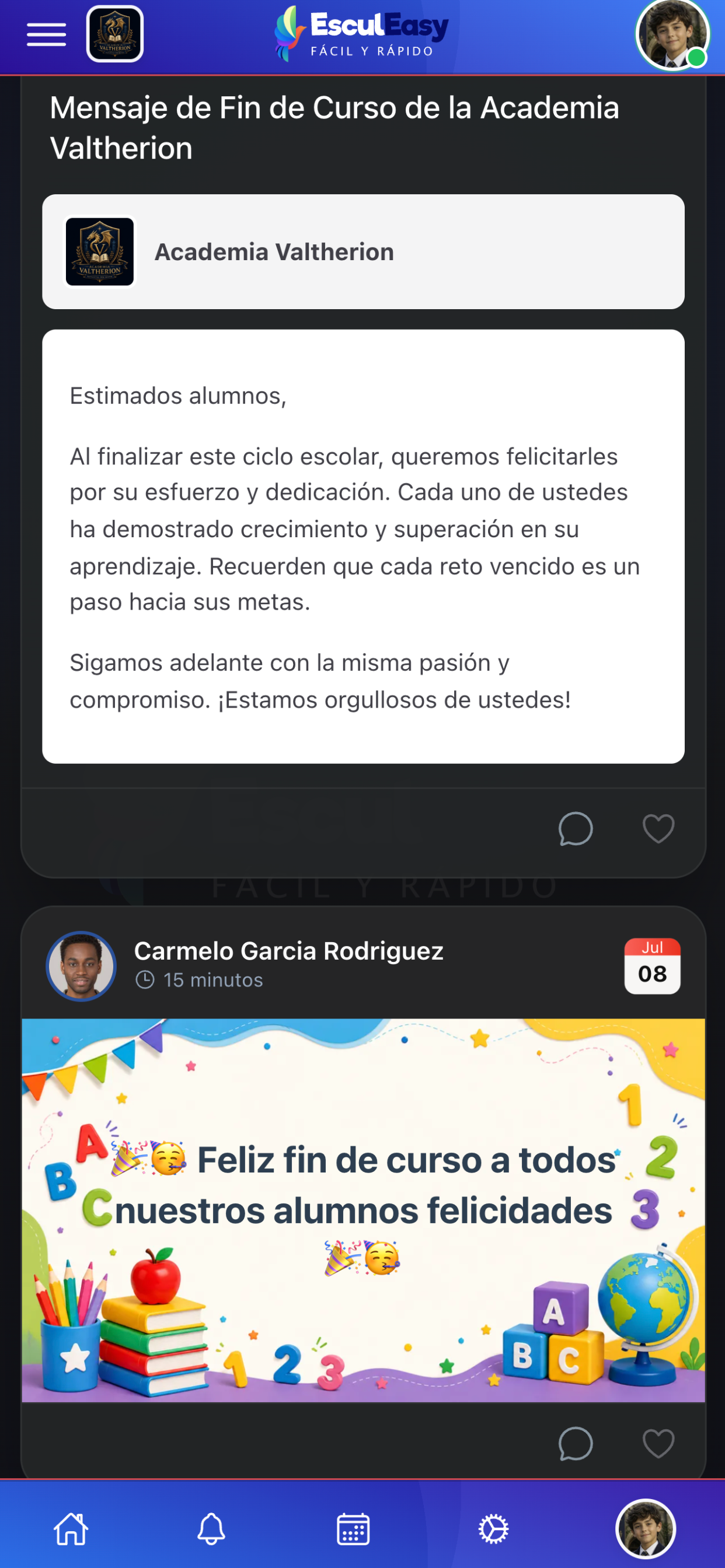 Muro de la app EsculEasy